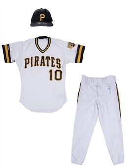 1989-94 Jim Leyland Game Used, Signed & Inscribed Pittsburgh Pirates Home Jersey, Pants & Hat (Beckett) 